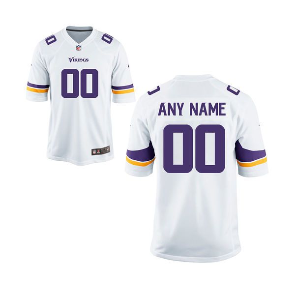 Youth White Minnesota Vikings Nike Custom White Game NFL Jersey->customized nfl jersey->Custom Jersey